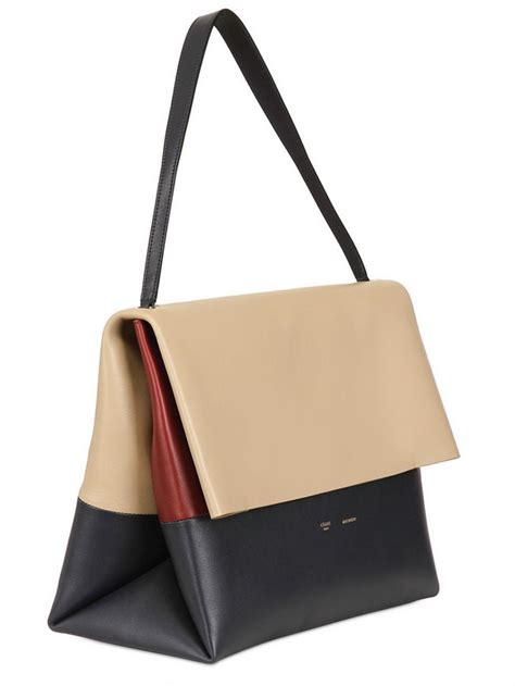 celine all soft mellow leather shoulder bag|Celine All Soft Leather Shoulder Bag with Pouch.